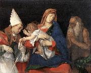 Lorenzo Lotto Madonna and Child with St Ignatius of Antioch and St Onophrius oil on canvas